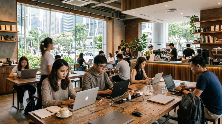 Why So Many Singaporeans Are Working From Cafés Instead of Home